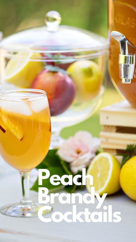 Peach Brandy Cocktails Brandy Drink, Brandy Recipe, Liqueur Recipes, Brandy Cocktails, Liqueurs Recipes, Cocktails To Try, Cocktail Picks, Fun Cocktails, Drink Up