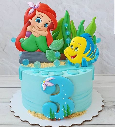 Ocean Birthday Cakes, Little Mermaid Birthday Cake, Fruit Birthday Cake, Little Mermaid Cake, Ariel Cake, Ariel Birthday Party, Little Mermaid Cakes, Mermaid Birthday Cakes, Ariel Birthday