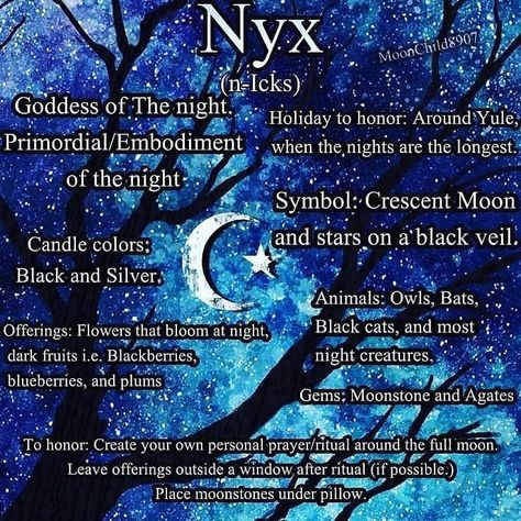 Moonchild on Instagram: “Nyx is the Goddess who has hidden Witches all those centuries which were getting burnt at the stake Nyx has hidden us under her dark night…” Nyx Goddess Tattoo, Burnt At The Stake, Nyx Goddess, Goddess Of The Night, Goddess Magick, Greek Mythology Gods, Witch Spirituality, Goddess Tattoo, Personal Prayer