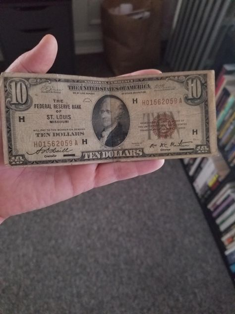 This 1929 ten dollar bill I got as a tip. Ten Dollar Bill, Movie Vibes, Dollar Bill, How Many, 404 Not Found, Personalized Items, Quick Saves