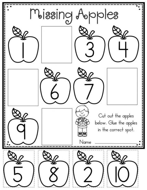 Number Identification Preschool, Apple Math Kindergarten, Preschool Apple Worksheets, Apple Math Worksheets, Structured Teaching, Numbers Activities, Preschool Apple Theme, Apple Kindergarten, Math Preschool