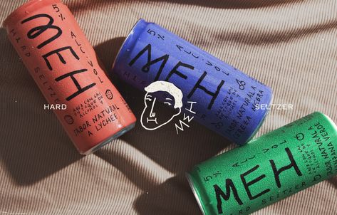 Meh - Hard seltzer on Behance Seltzer Branding, Seltzer Packaging, Soda Branding, Soda Brands, Vintage Papers, Illustration Advertising, Hard Seltzer, Vintage Paper, Graphic Design Illustration