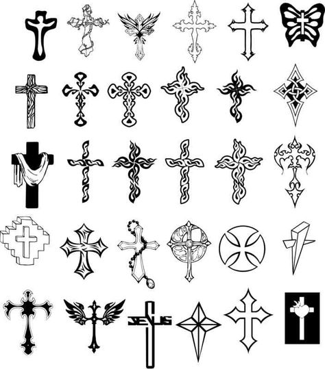 Car Decal Vinyl Wall Home Decor Sticker Christian Cross Cruces Tattoo, Small Cross Tattoos, Tato Salib, Cross Drawing, Celtic Cross Tattoos, Cross Tattoos For Women, Cross Tattoo For Men, Cross Tattoos, Cross Tattoo Designs