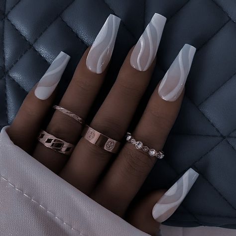 Gray And White Acrylic Nails, Hogwarts Dr, White Acrylic Nails, White Acrylic, White Acrylics, Nails Ideas, Nail Ideas, Hogwarts, Grey And White