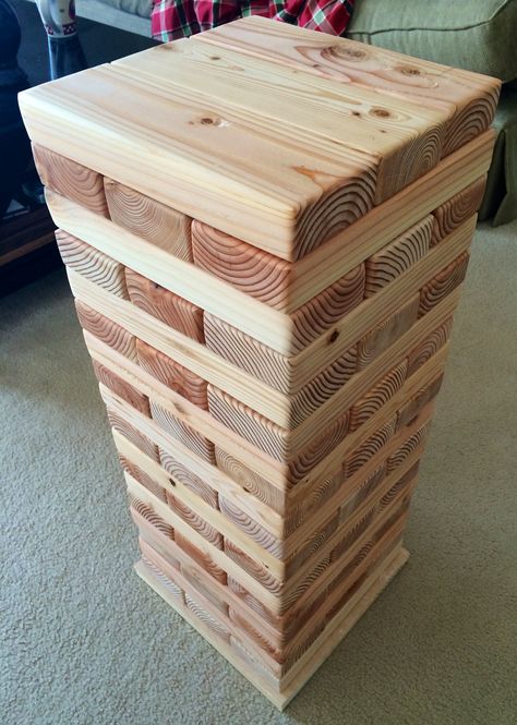 DIY Giant Jenga. Giant Jenga Diy, Big Jenga, Large Jenga, Life Size Jenga, Diy Jenga, Jenga Diy, 2x4 Wood Projects, Giant Jenga, Summer Cookout