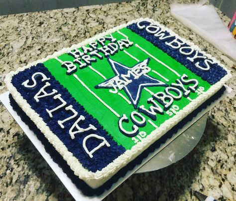 Dallas Cowboys Cake Dallas Cowboys Sheet Cake, Dallas Cowboys Theme Birthday Party, Cowboys Football Cake, Dallas Cowboys Birthday Cake, Dallas Cowboys Birthday Party, Cowboys Cake, Dallas Cowboys Cake, Dallas Cowboys Theme, Dallas Cowboys Birthday