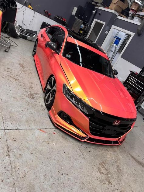 Custom Honda Accord Sport, Honda Civic Wrap Ideas, Wrapped Honda Accord, Honda Accord Wrapped, Honda Civic Wrap, Pink Honda Accord Accessories, Pink Honda Accord, Wrapped Honda Civic, Honda Accord Sport Modified