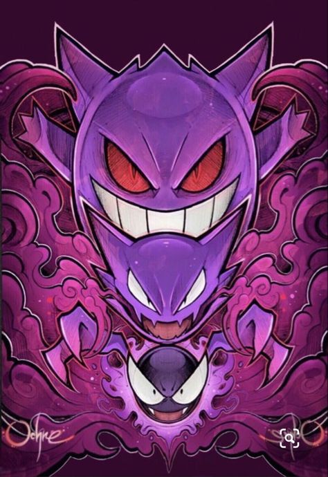 Ochre Fox, Gengar Tattoo, Haunter Pokemon, Ghost Type Pokemon, Pokemon Painting, Gengar Pokemon, Pokemon Sketch, Ghost Pokemon, Pokemon Tattoo