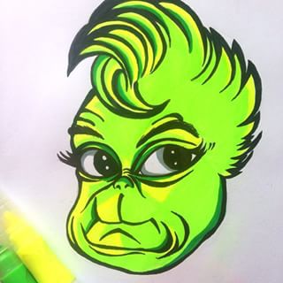 Baby grinch Baby Grinch Drawing, Grinch Drawings, Who From The Grinch, Grinch Tattoo, Tufting Workshop, Xmas Tattoo, Grinch Nails, Grinch Drawing, Grinch Coloring Pages