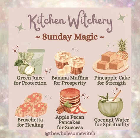 Kitchen Witch Recipes Healing, Witch Foods Kitchen Witchery, Kitchen Witch Recipes Cooking, Witch Recipes Food, Kitchen Witch Aesthetic, Oats Bread, Coconut Wine, Garlic Greens, Pineapple Tomato