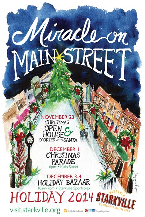 client work for #Starkville - 2014 Christmas poster design #posters #graphicdesign #watercolor #lettering Cookies With Santa, Spring Poster, Christmas Poster Design, Christmas Parade, Holiday Events, Typography Graphic, Christmas Poster, Event Promotion, Christmas 2014