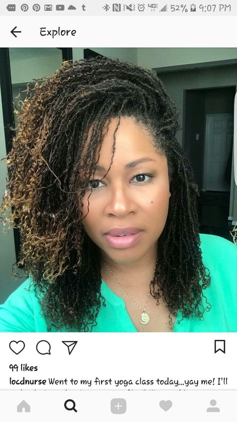 Wow. Hers are perfect! Sister Locs With Color, Sista Locs Sister Locks, Hairstyles For Mixed Women, Sister Locs Sisterlocks, Micro Locks, Female Haircuts, Small Locs, Sister Locks, Flat Twist Out