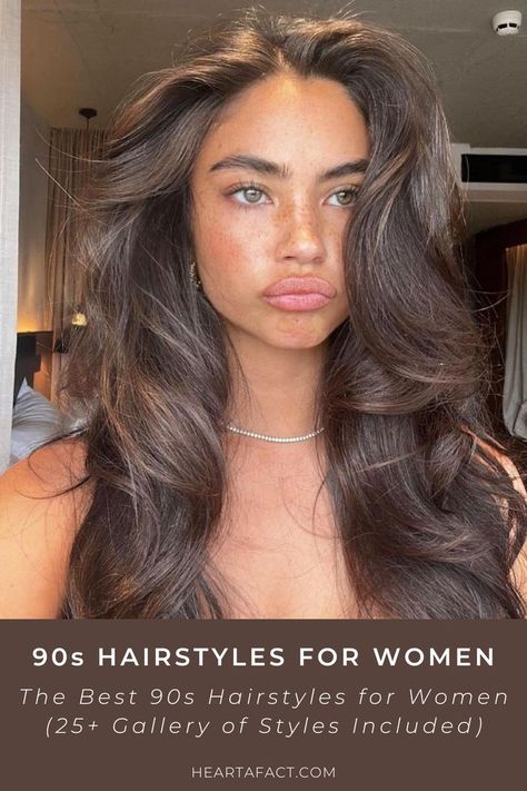 The Best 90s Hairstyles for Women (25+ Gallery of Styles Included) | Top Easy & Cute 90s Hairstyles: Retro Looks for Modern Women No Make Up Make Up Look, Cabello Afro Natural, Thick Brows, Thick Eyebrows, Pelo Afro, Blowout Hair, 90s Hairstyles, Brown Hair Colors, Gorgeous Hair