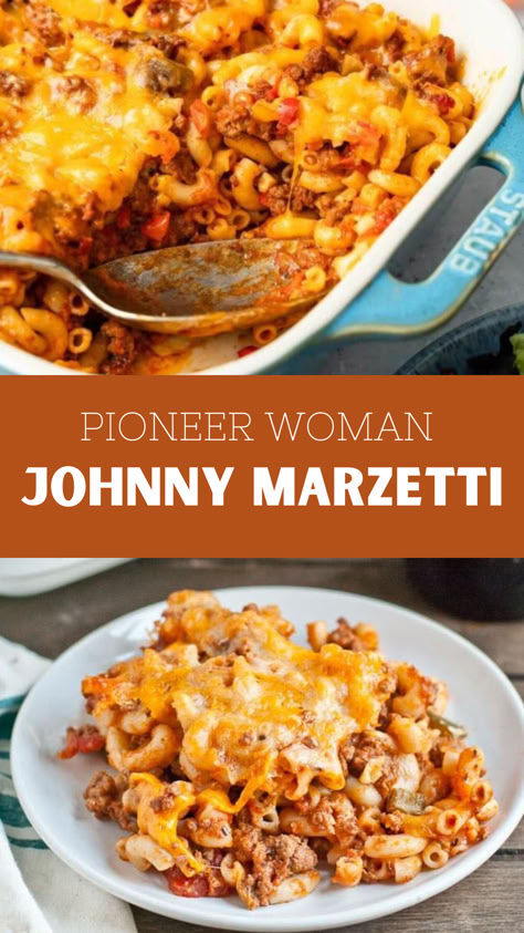 Pioneer Woman Johnny Marzetti Johnny Marzetti Recipe Crockpot, Original Johnny Marzetti Recipe, Mazetti Recipe Johnny Marzetti, Johnny Marzetti Recipe Easy, Lee Drummond Recipes, Johnnie Marzetti Recipe, Johnny Marzetti Recipe With Egg Noodles, Johnny Marzetti Recipe Casseroles, Pioneer Woman Recipes Easy