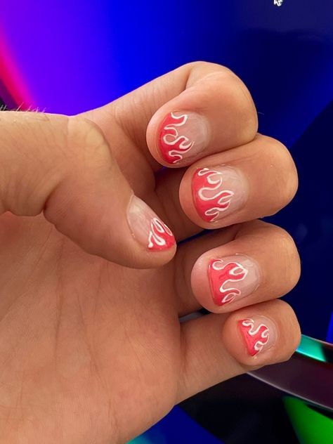 Men nails idea | Flames Nails | Nailart #nails #nailart #nailsmen #nailartmen #flames #flamesnails #drawing #Art #summer2022 #colorfulnails #nailsidea #nailsinspo Flame Accent Nail, Flame Nails Men, Flame Nails Short, Nails Hombres, Flames Nails, Biab Nail, Men Nails, Senior Hoco, Flame Nails