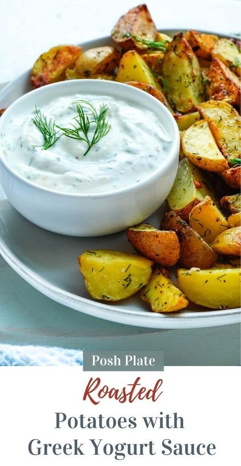 Yogurt Recipes Healthy, Yogurt Dipping Sauce, Potato Sauce, Greek Yogurt Toppings, Greek Yogurt Sauce, Yoghurt Dip, Dill Potatoes, Yogurt Toppings, Greek Yogurt Dips