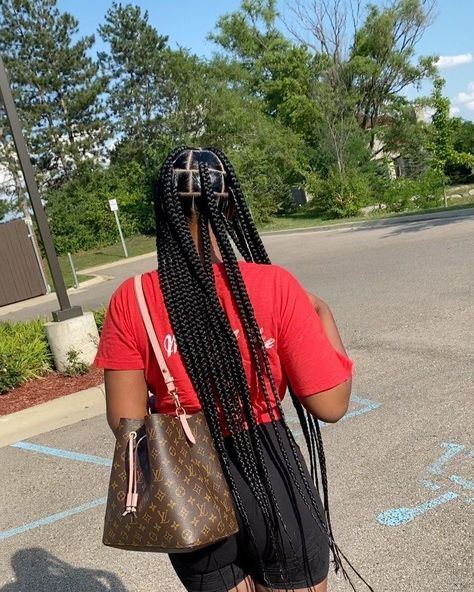 Large Knotless Box Braids Color, Jumbo Knotless Box Braids Styles, Extra Large Knotless, Jumbo Knotless Box Braids With Beads, Long Large Knotless Braids, Jumbo Knotless Box Braids With Curls, Medium Jumbo Box Braids, Latest Hairstyles In Nigeria, Knotless Box Braids Jumbo