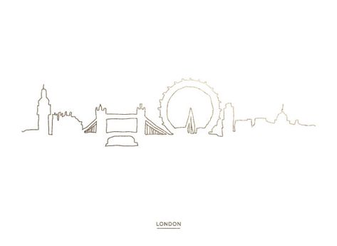 art prints - Skyline Line: London by Cindy Lackey London Skyline Drawing Simple, Skyline Drawing, Sketch London, London Drawing, Insta Highlight Cover, Simple Line Drawing, London Illustration, Skyline Painting, The London Eye