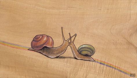 Fay Helfer Two Snails Tattoo, Snail Tatoos, Snails Tattoo, Small Snail Tattoo, Snail Tattoo Simple, Goblincore Tattoo, Snail Tattoos, Snail Tattoo, Snail Art