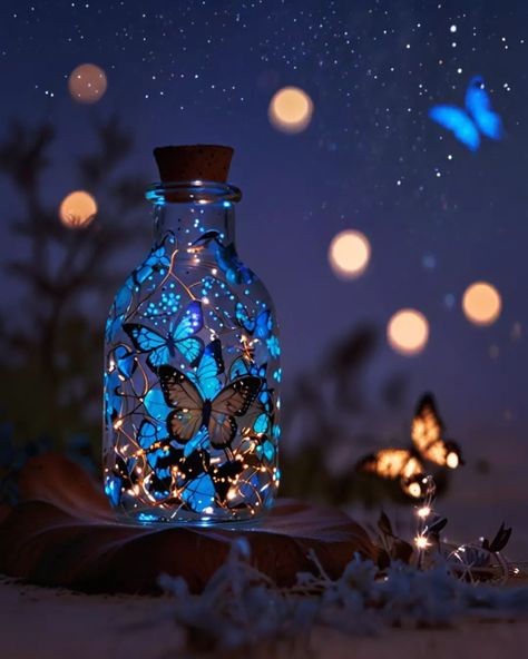 Beautiful glowing butterflies in bottle #butterfly #butterflies #bottle #magic #glowing Glowing Butterflies, Exotic Fish, Butterflies, Fish, Quick Saves, Instagram, Home Decor, Home Décor