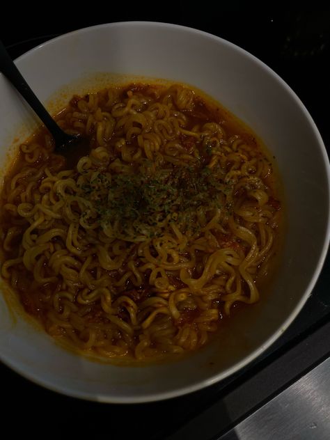 Noodles, ramen noodles, spicy, spicy noodles, kimchi flavored, soup, comfort food Spicy Kimchi Ramen, Spicy Ramen Aesthetic, Spicy Noodles Aesthetic, Ramen Snap, Ramen Noodles Aesthetic, Ramen Aesthetics, Spicy Ramen Noodles, Kimchi Ramen, Spicy Kimchi