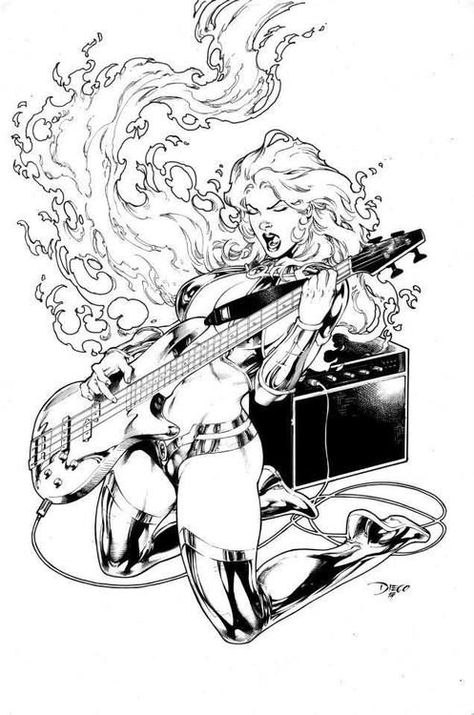 Starfire comic colouring page Comic Book Art, Comic Book Artwork, Adult Coloring Designs, Black And White Sketches, Harley Quinn Art, Grayscale Coloring, Comics Girl, Sketch Painting, Comic Book Covers