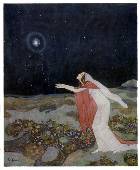 Female Paintings, Edmund Dulac, 동화 삽화, Fairytale Illustration, Fairytale Art, 판타지 아트, Gustav Klimt, Children's Book Illustration, Fairy Core