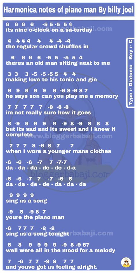 Harmonica Songs Numbers, Harmonica Tabs Blues, Easy Harmonica Songs For Beginners, How To Play Harmonica, Beginner Harmonica Songs, Easy Harmonica Songs, Harmonica Tabs Songs, Harmonica Tabs Key Of C, Piano Man Harmonica