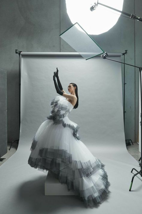 Photo Studio Design, Toni Maticevski, Fashion Draping, Studio Photography Fashion, Modern Womens Fashion, Winter 22, High Fashion Photography, Bridal Poses, White Gown