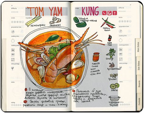 Recipes_15 | por Anna Rastorgueva Food Sketchbook, Food Journaling, Journal Diaries, Recipe Book Design, Pictures Of Food, Cuadros Diy, Homemade Cookbook, Moleskine Journal, Recipe Drawing