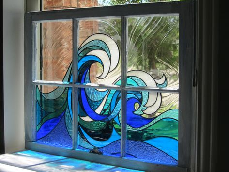 Stained Glass by James Stained Glass Ocean, Stained Glass Garden, Deco Marine, Stain Glass Ideas, Glass Window Art, Glass Diy, Stained Glass Diy, Glass Inspiration, Stained Glass Crafts