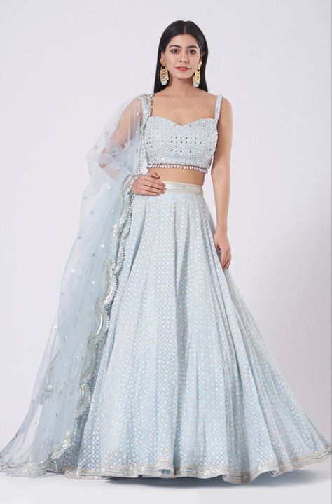 Lehenga Simple, Sky Blue Lehenga, Lehenga Ideas, Simple Lehenga, Trendy Outfits Indian, Indian Outfits Lehenga, Wedding Lehenga Designs, Lehenga Designs Simple, Lehnga Dress