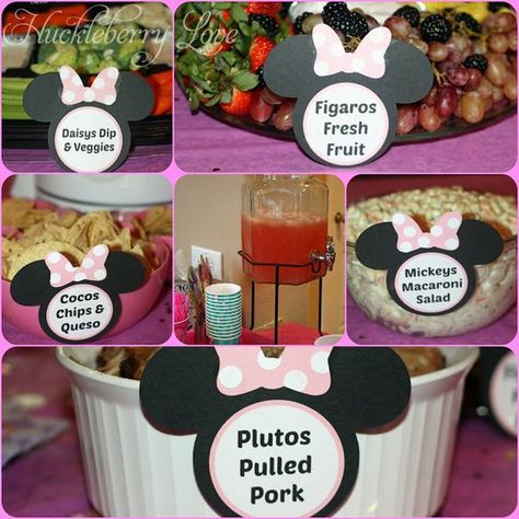 Oh Twodles Table Decorations, Minnie Mouse Food Labels, Diy Minnie Birthday, Food Ideas For Minnie Mouse Party, Oh Twiddles Birthday Party, One Year Old Minnie Mouse Birthday Party, Oh Twodles Food Ideas, Mini Mouse Birthday Food Ideas, Oh Twodles Birthday Food Ideas