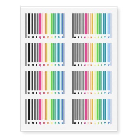 Rainbow Barcode Uniqueness & Originality Tattoos #rainbow #tattoos Tattoos Rainbow, Rainbow Tattoos, Temporary Tattoos, Rainbow, Tattoos, The Originals