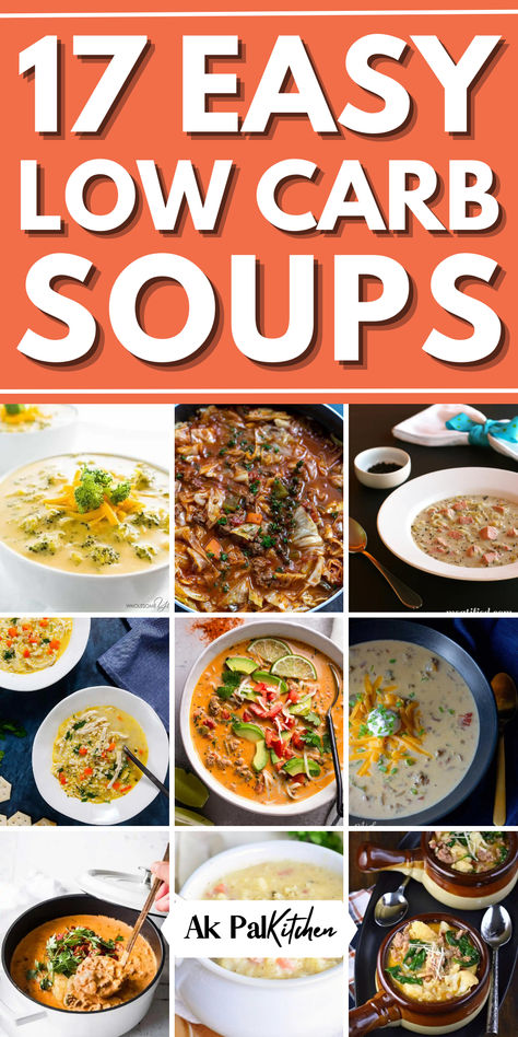 Warm up with a bowl of comforting low carb soups that are both delicious and nutritious. Explore a world of healthy recipes, like keto soups and stews for those following a low-carb lifestyle or Whole30 plan. From crockpot soups to high protein low carb soups including, low carb chicken soups and low carb vegetable soups, savor the richness of low-carb seafood soups. These soups are perfect for a one-pot meal, especially for cozy winter recipes, making them an ideal choice for warming dinners. Carb Free Soup, Keto Soups Low Carb, Low Carb Soup In A Crock Pot, Low Carb Soups And Stews, High Protein Low Carb Soup, Keto Soup Recipes Low Carb, Keto Soups And Stews, Quick And Easy Soup Recipes, Low Carb Soups