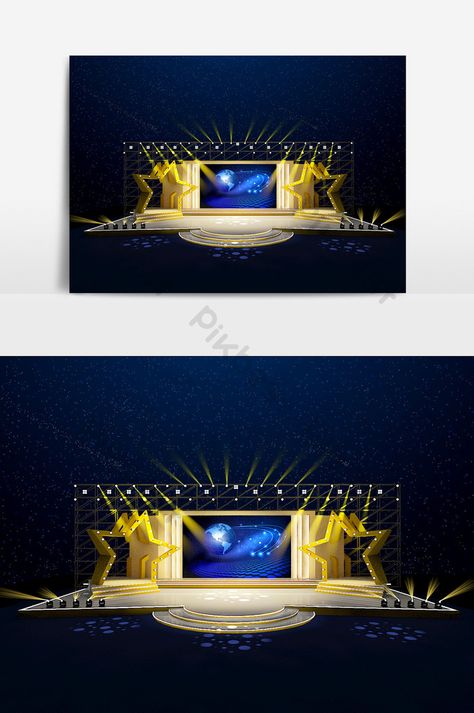 Starlight theme star stage design 3d model renderings#pikbest#Decors & 3D Models#3D Models#Others Star Stage Design, Event Stage Design Ideas, Star Backdrop, Concert Stage Design, Corporate Events Decoration, Free Green Screen, Presentation Design Layout, Triangle Background, Upholstered Chaise