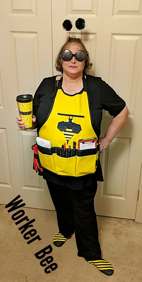 Worker Bee Costume, Boo Bees Costume, Killer Bee Costume, Costume Work Appropriate, Diy Bee Costume Women, Adult Bee Costume, Bee Costume Women's, Bee Costume Diy, Punny Halloween Costumes