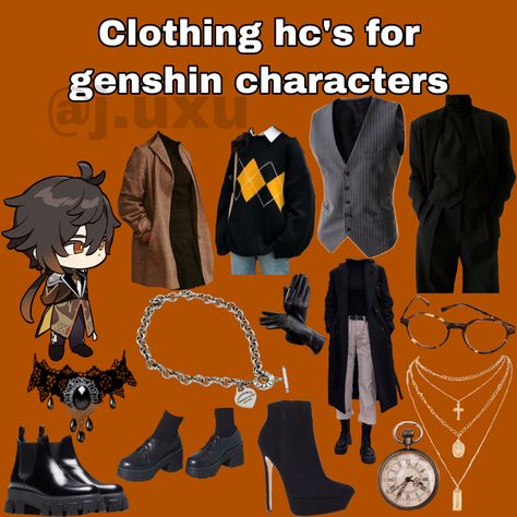 Zhongli Outfit Reference, Zhongli Outfit Idea, Heizou Outfit, Zhongli Casual Clothes, Zhongli Inspired Outfits, Modern Zhongli, Genshin Clothing Hcs, Clothing Hcs For Genshin Characters, Zhongli Outfit