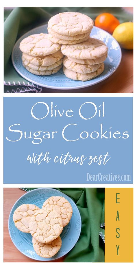 Olive Oil Sugar Cookies, Olive Oil Cookie Recipe, Cookie Recipe With Oil, Lemon Sugar Cookie, Oil Cookies, Olive Oil Cookies, Best Olive Oil, Olive Oil Recipes, Lemon Sugar Cookies