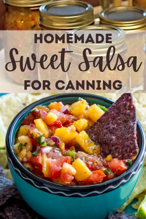 Sweet Salsa Recipe For Canning, Homemade Sweet Salsa, Canned Fruit Salsa, Apricot Salsa, Canning Mango Salsa, Pear Salsa Recipes For Canning, Pear Salsa Canning, Canned Mango Salsa, Fish Salsa Recipe