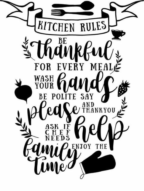 Family Rules Sign, Scrapbook Design Layout, Kitchen Wall Decals, Kitchen Rules, Kitchen Stickers, Kitchen Quotes, Kitchen Decor Wall Art, Cute Diy Room Decor, Family Rules