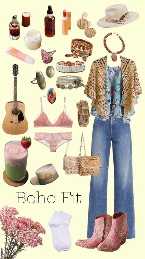 #westernoutfit #punchyoutfit #cowpoke #westernasthetic #cowboy #cowgirl #boho #bohoaesthetic Hippy Cowboy, Punchy Outfits, Boho Fits, Boho Style Outfits, Boho Aesthetic, Cowboy Cowgirl, Country Girl, Style Outfits, Western Outfits