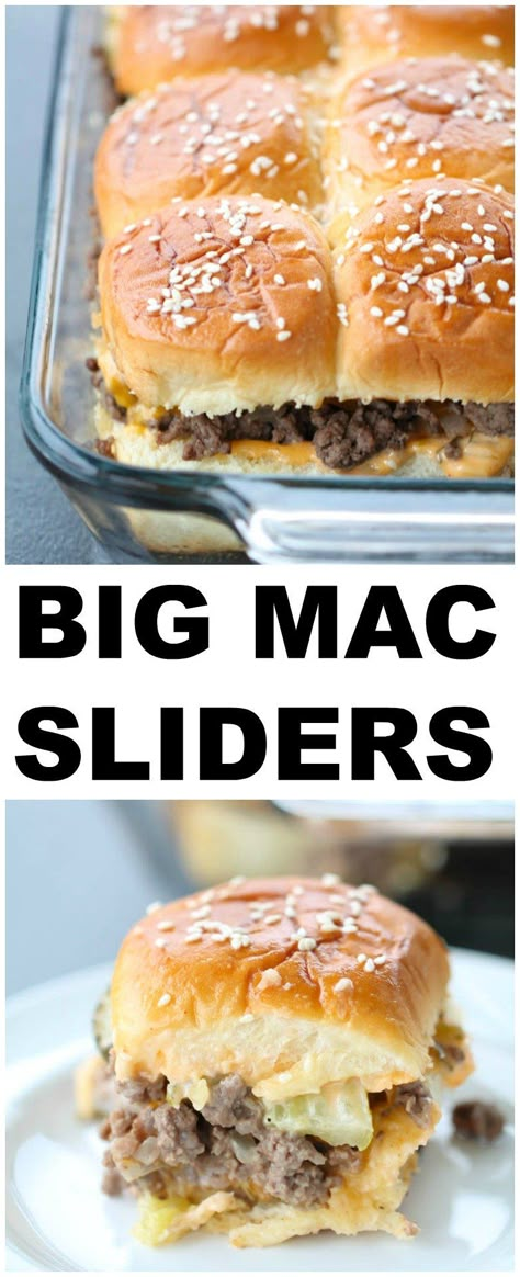 Big Mac Recipe, Big Mac Sliders, Easy Sliders, Cheese Pickles, Homemade Big Mac, Easy Slider, Slider Sandwiches, Monte Cristo Sandwich, Cheeseburger Sliders