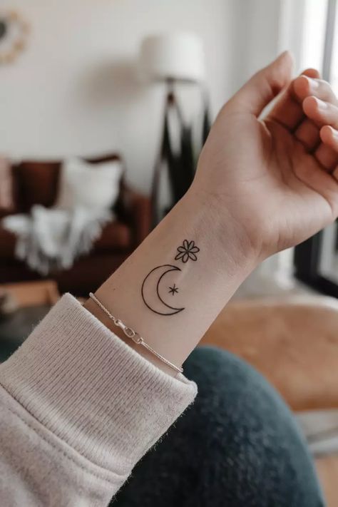 Explore 25 stunning crescent moon tattoo ideas featuring various beautiful designs from delicate lines to floral accents with emphasis on simplicity and meaning. Uses 1 image. Crescent Moon Tattoo Ideas, Moon Tattoo Ideas, Crescent Moon Tattoo, Moon Tattoo, Intricate Patterns, Crescent Moon, Crescent, Tattoo Ideas, Moon