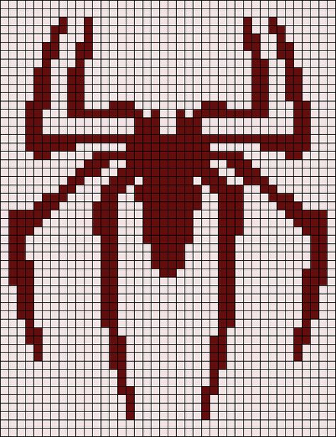 Alpha pattern #145253 variation #340424 | BraceletBook Spiderman Alpha Pattern Crochet, Spider Man Tapestry Crochet, Spider Alpha Pattern, Spider Man Alpha Pattern, Alpha Grid, Alfa Pattern, Spiderman Crochet, Hero Symbol, Grid Patterns