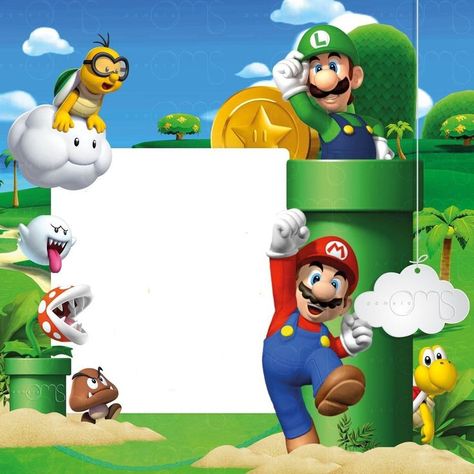 Mario Bros Birthday Party, Super Mario Bros Birthday, Super Mario Invitation, Mario Bros Birthday Party Ideas, Mario Birthday Cake, Super Mario Coloring Pages, Super Mario Bros Birthday Party, Mario E Luigi, Super Mario Bros Party