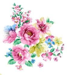 Pink Flowers Wallpaper, Flower Watercolor, Mural Design, Flowers Wallpaper, Dream Design, Digital Flowers, Leaf Flowers, Leaf Art, Traditional Wallpaper