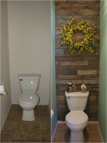 Pallet Bathroom, Diy Pallet Wall, Pallet Walls, Diy Bathroom Makeover, Bathroom Accent Wall, Bathroom Accents, Wood Pallet Wall, Wall Bathroom, Pallet Wall