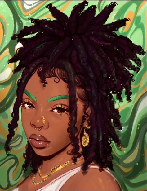 Loc Art, Nose Cuff, Black Art Painting, Muse Art, Afrocentric Art, Black Art Pictures, Arte Inspo, Black Love Art, Wow Art