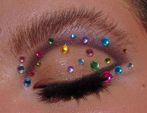 Eye Makeup Gems, Fun Eye Makeup, Tattoo Nails, Eras Outfit, Funky Makeup, Princess Tattoo, Rhinestone Makeup, Pride Makeup, Makeup Tattoo